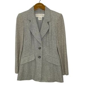 Escada grey/cream speckled blazer with sweater sleeves Small